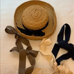 HELEN KAMINSKI Raffia NEWPORT HAT WITH 4 ribbons